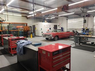 EV project car in garage